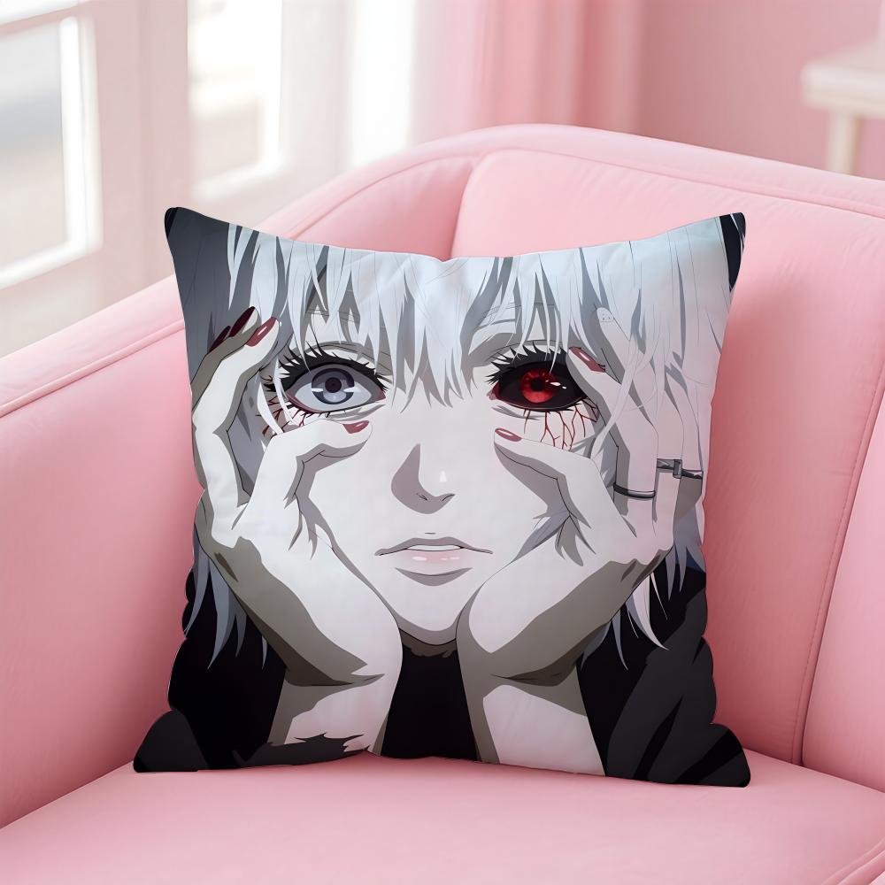 T-tokyo ghoulS Cushion Cover Home & Car Multi-Scene Pillow Cover - Reversible, Soft & Durable for Daily Use