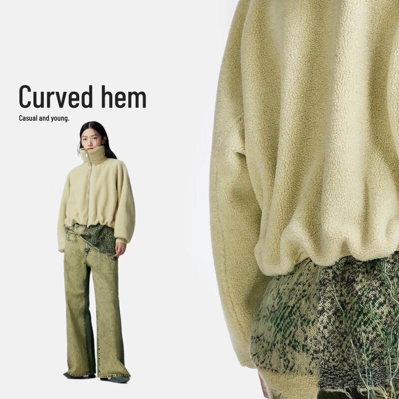 JNBY 23 Winter Faux Fur Lapel Long Sleeve Top 5NAA11940