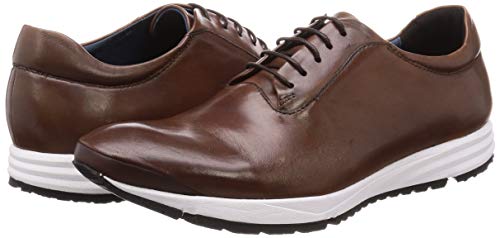 Hoop Didu Men's Dress Leather Sneakers (19330105) DBR, Size 26.5cm, 2E