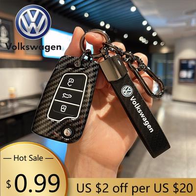 For VOLKSWAGEN VW Car Key Case Cover For VW Volkswagen Golf 7 MK7 Tiguan MK2 T-roc T-cross Skoda Octavia Kodiaq Karoq Seat Ateca