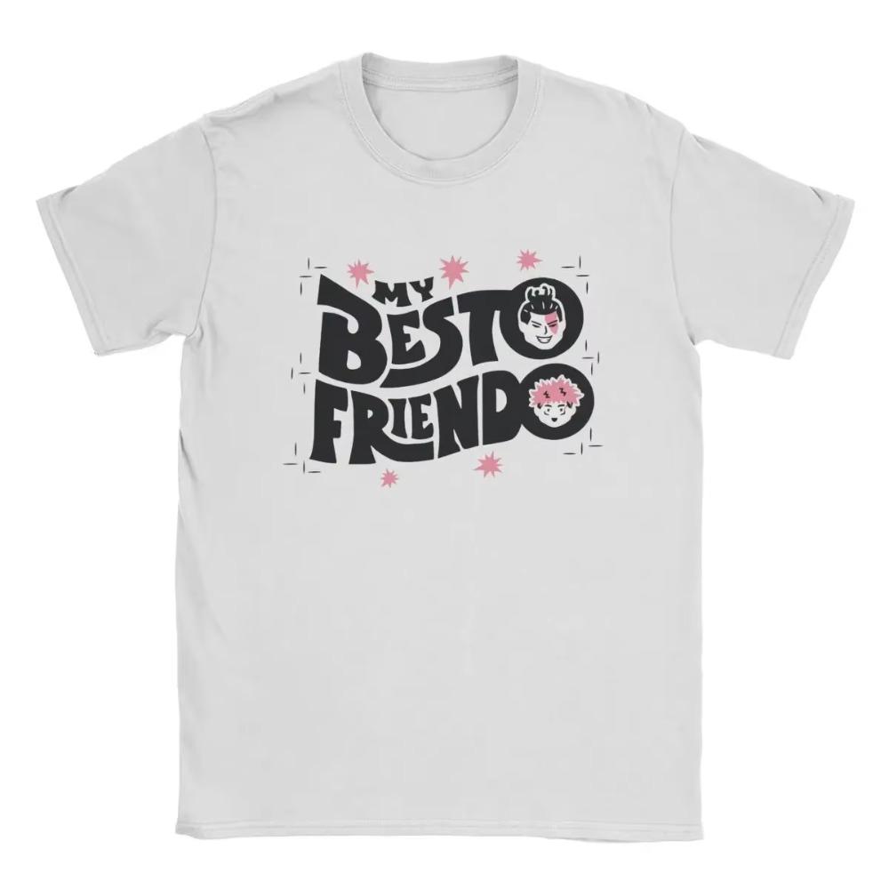 

Удивительная футболка My Besto Friendo для мужчин, круглый воротник, 100% хлопок, футболки, аниме, футболка с коротким рукавом, идея для подарка, одежда XXXXXL белый