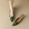 Women's Fashion Slim Heel Shoes Spring New Pointed Head Shallow Mouth Metal Buckle Anti-slip Wear-resistant High Heels