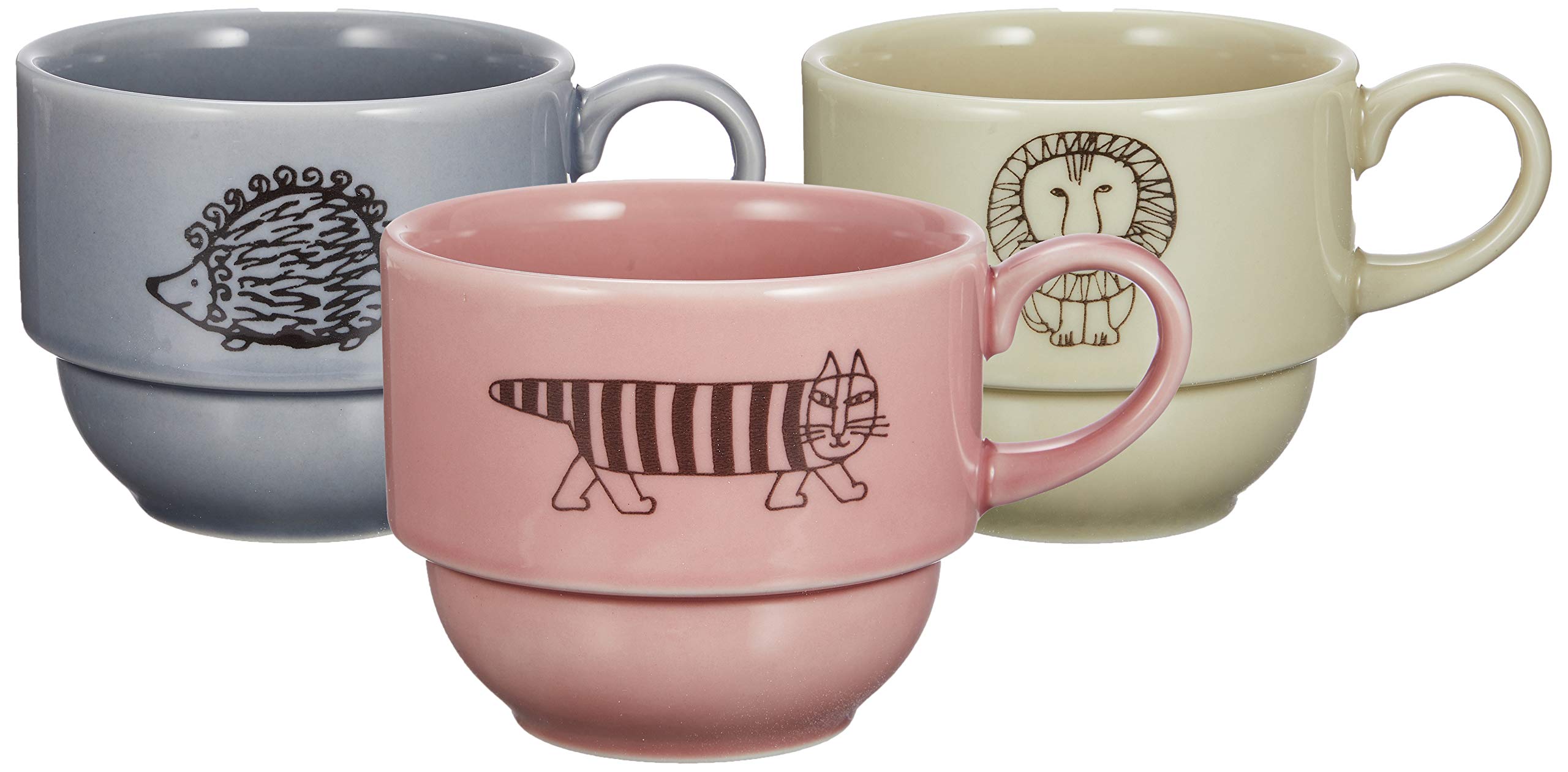 

Lisa Larson Stackable Set of Line Art Mugs, 3, LL10-29