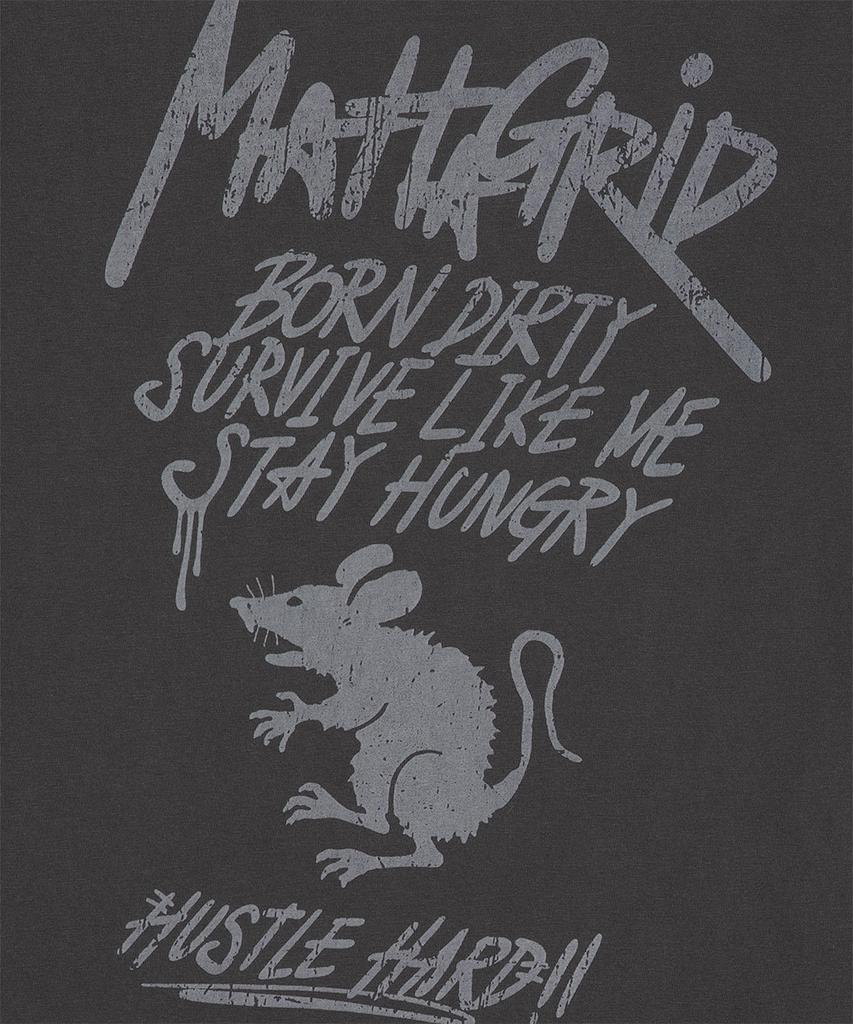 MAHAGRID Pigment Rat Graffiti Logo Tee Charcoal(Mg2Gmmt510A)