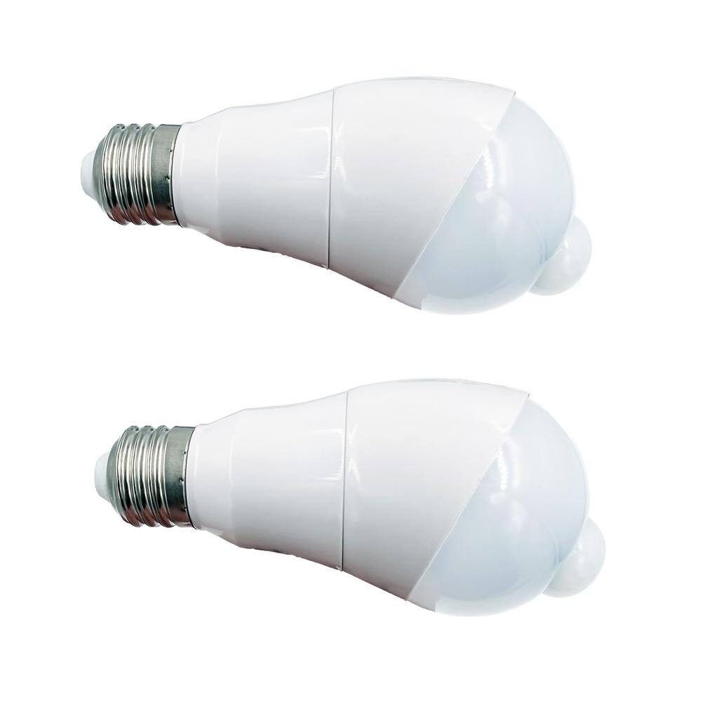 LED Light Bulb with Motion Sensor, Light Sensor, Automatic OnOff (Slanted), 360-Degree Rotation, Adjustable Detection Angle, Sensor Light for
