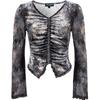 Women's Printed Velvet-Texture Slim-Fit T-Shirt