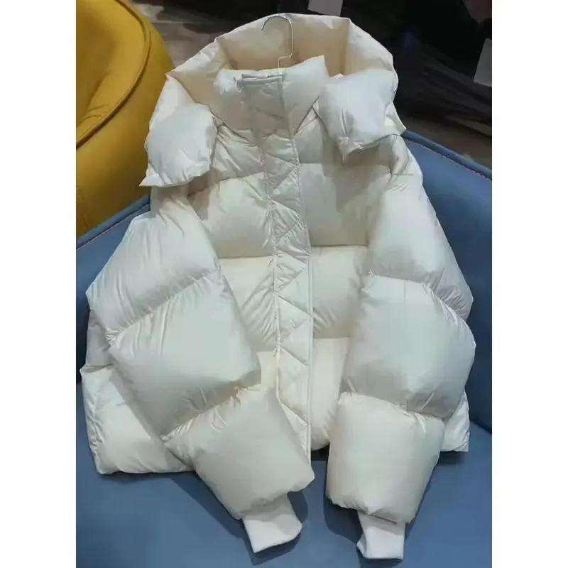 Giacca Piumino Invernale da Donna Moda Donna Cappotto di Cotone Imbottito con Cappuccio Femminile Largo Casual Caldo Parka Capispalla