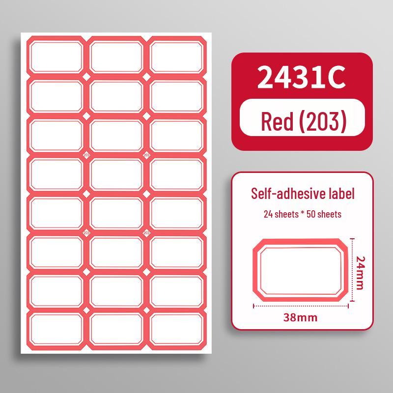 Self-Adhesive Name & Classification Label Stickers - 50 Sheets, Office Blank Handwritten Labels