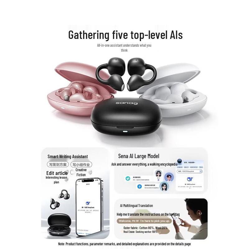 SANAG F30 Open-Ear Clip Bluetooth Headset