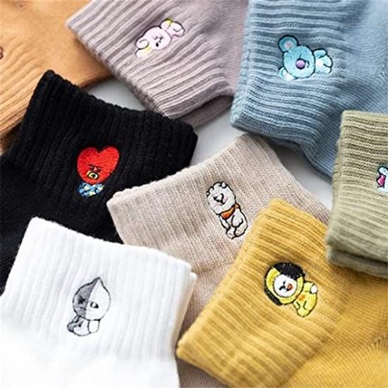 KASVIN Bulletproof Boy Scouts Socks BTS Goods Cute Antibacterial Deodorant Breathable Support Popular Korean Wave 8-Pair Set Summer Unisex Celebration