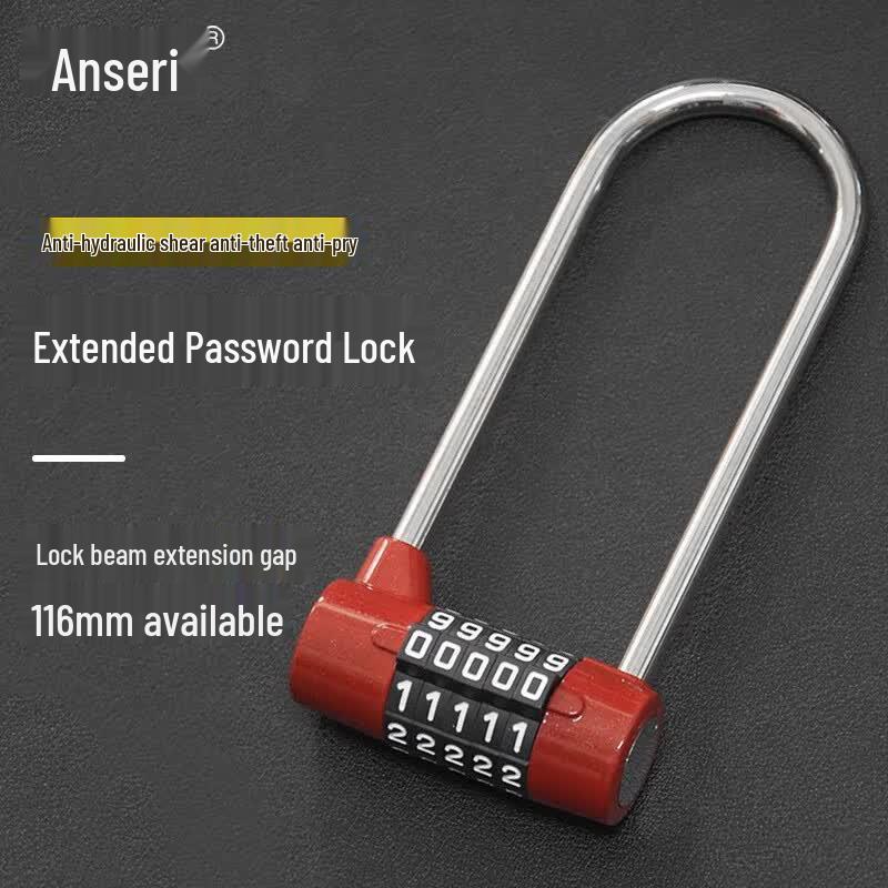 Ansairei Large Long-Shackle 5-Digit Combination U-Lock
