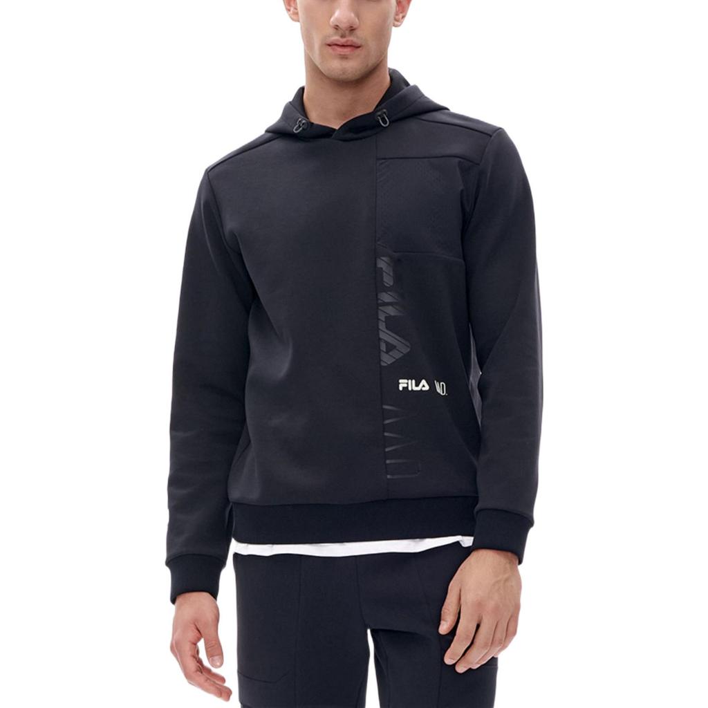 Fila Athletics Basic Logo Casual Sports Knit Hoodie Men Hoodies Deep-Black A11M231211F-BK