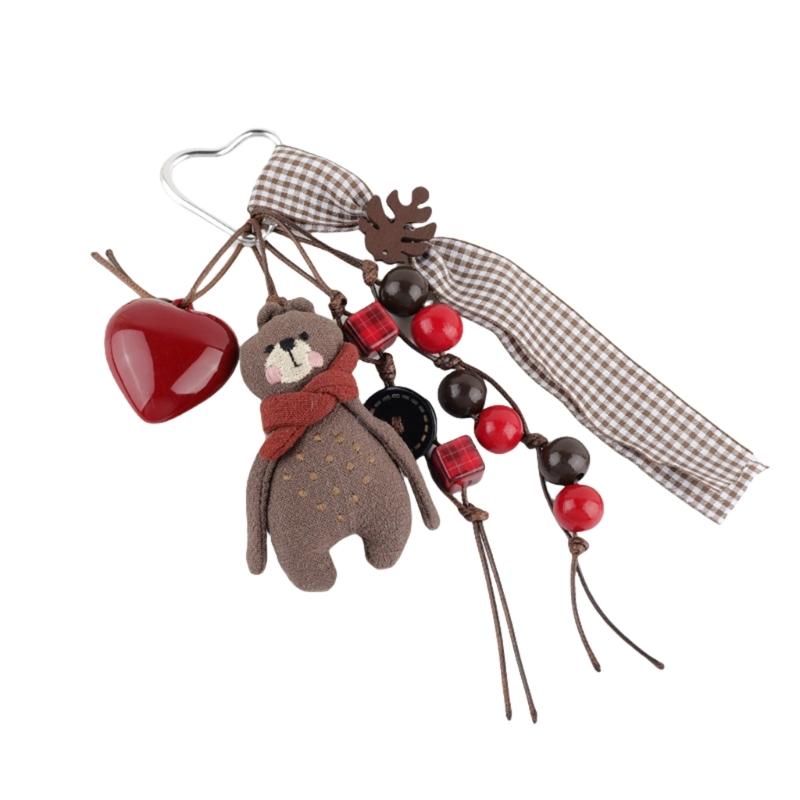 

Fabric Bear Key Pendant Practical Bag Charm Multifuntional Key Accessory for Gifting on Holidays and Special Occasions