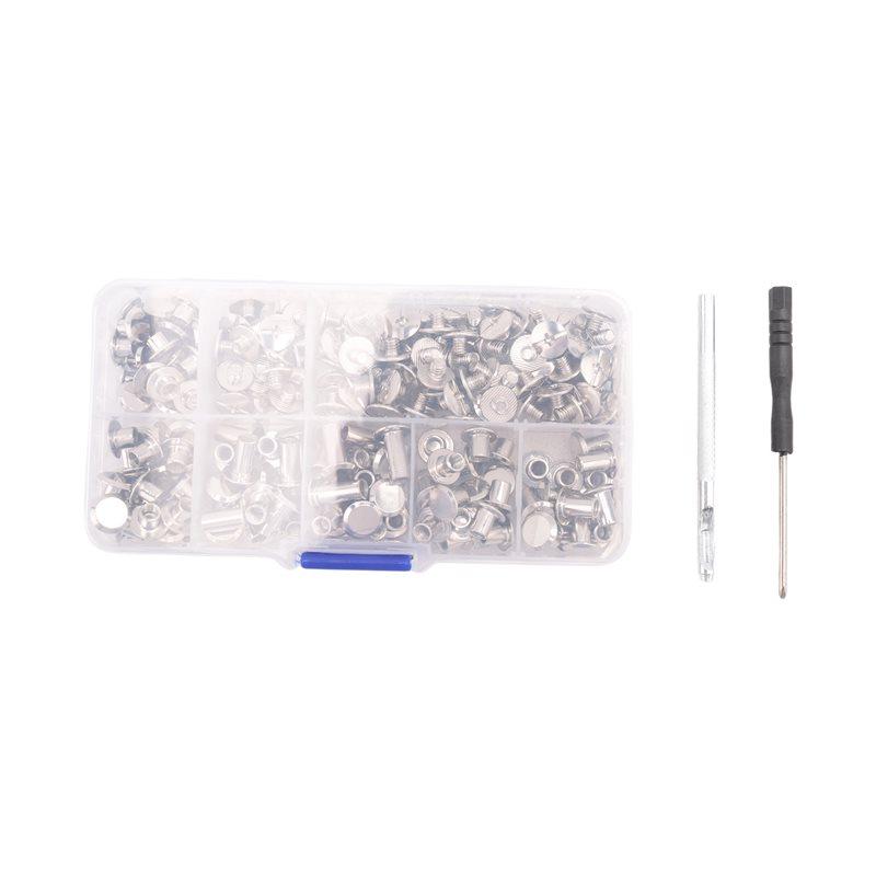 

Fresh Chicago Screw Leather Rivets Assorted Screw Rivets M5 Chicago Binding Screws For Decorating PU Craft Belts(110PCS)
