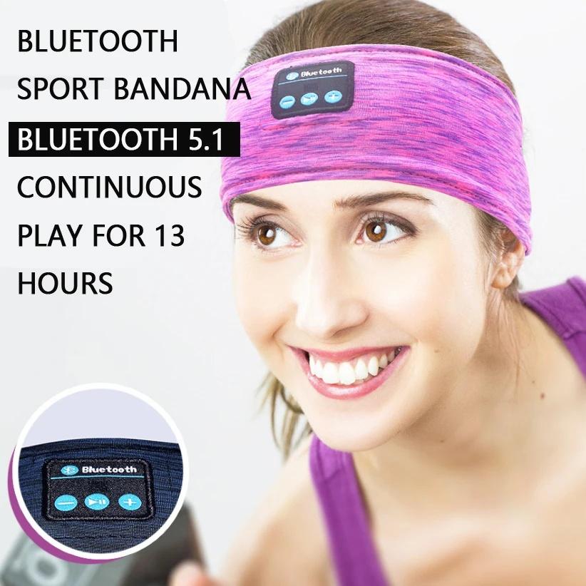 

Беспроводные наушники музыка маска для глаз беспроводные Bluetooth Bluetooth наушники спортивные беговые ночные повязка на голову для сна эластичная гарнитура розовый