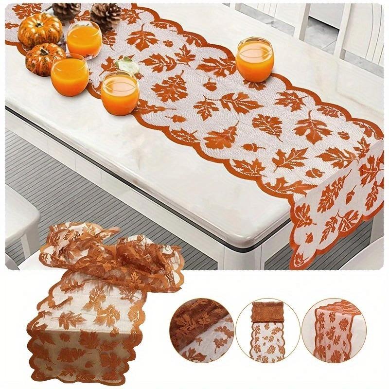 Maple Leaf Lace Table Runner Perfect for Fall Dinner Parties Restaurant Decor