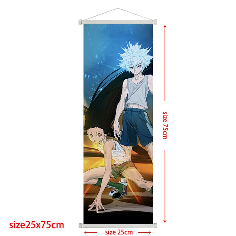 Anime Hunter X Hunter Scroll Poster GON Killua Zoldyck Hisoka Art Canvas Wall Decor for Bedroom Home Poster Family Room Decor