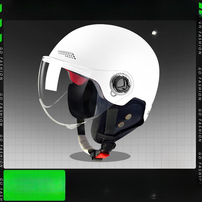 3C Certified National Standard Electric Car Helmet for Women, Four Seasons General Men's Battery Motorcycle Adult Half Helmet Winter Helmet