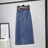 High Waist Jeansrock Damen Freizeitkleidung Frühling Sommer Schlank Gesäßbetont Eng Anliegend A-Linie Röcke Damen