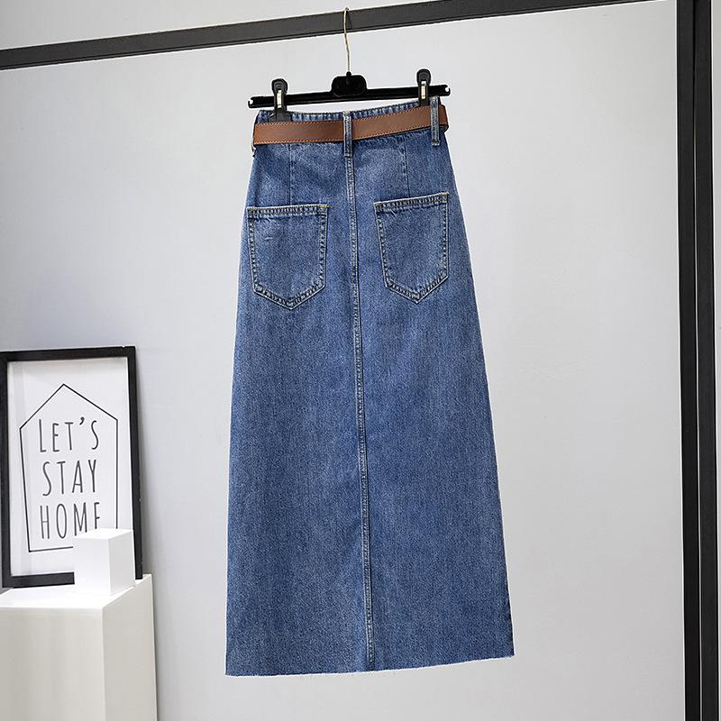High Waist Jeansrock Damen Freizeitkleidung Frühling Sommer Schlank Gesäßbetont Eng Anliegend A-Linie Röcke Damen