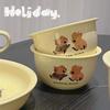 Bowl Combination Wind Cream Koala Series Tableware Ceramic Bowl Household Plate Breakfast One Person Mug