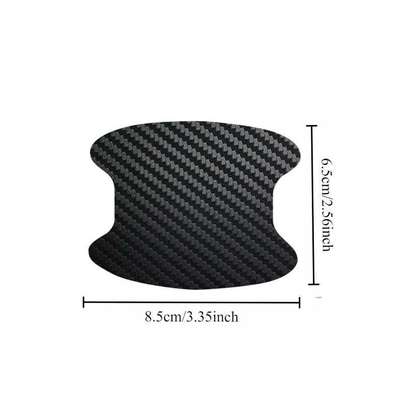 4pcs Carbon Fiber Handle Stickers Car Door Bowl Scratches Car Stickers Car Stickers Protective Film Car Decoration Accessories
