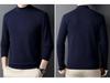 Men's Heavyweight 450g Wool Sweater: Autumn/Winter Casual Half-High Neck Knit Pullover
