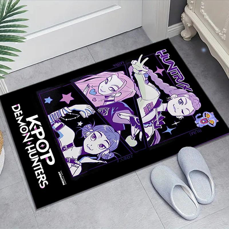 1pc KPop Demon Hunters30 Design Area Rug - Non-Slip, Soft & Cozy Floor Mat for Living Room, Bedroom, Office - Indoor/Outdoor Decorative Carpet