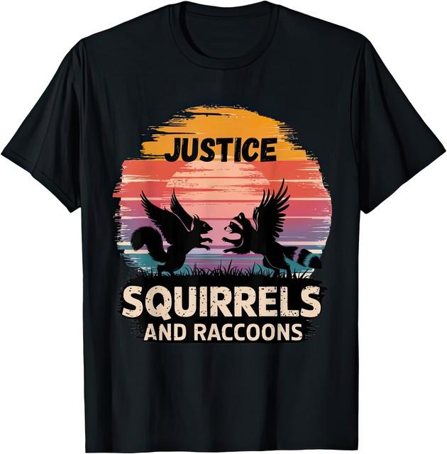 Justice for Peanut the Squirrel Fred the Raccoon Cute Animal Rescue T Shirt M