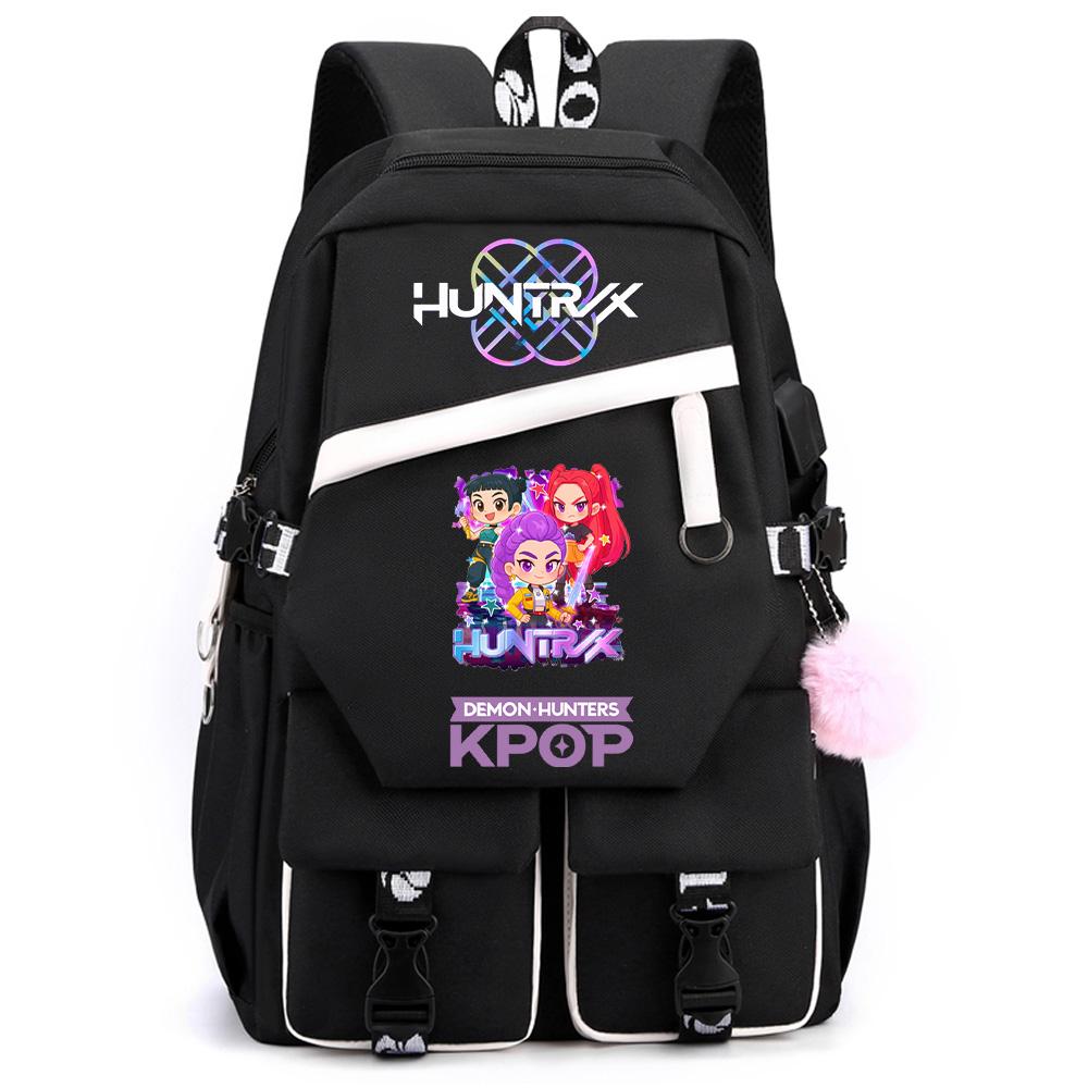 Kreskówkowy Kpop Łowcy Demonów Nadrukowany Plecak o Dużej Pojemności dla Nastolatka Ucznia Dziewczyny Chłopca Tornister Torba na Książki Prezent dla Dziecka Kobiety Wodoodporna Torba Podróżna Mochila
