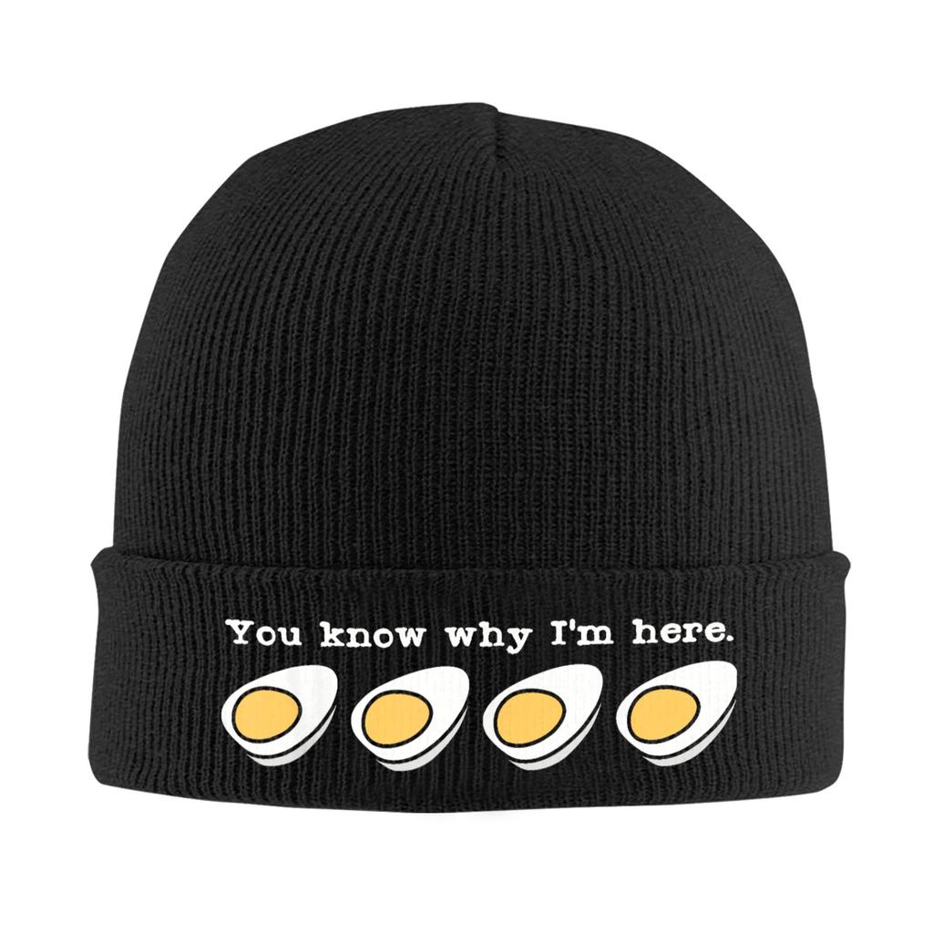 Thanksgiving Dinner You Know Why I'm Here Deviled Egg Retro Bonnet Hats Beanie Hats Winter Knitted Hat Men Women Gym Warm Cap