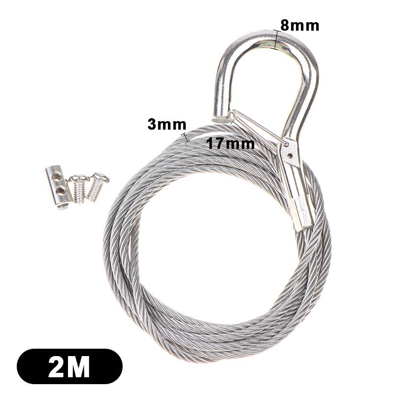 Locking Stainless Steel Wire Rope Adjustable Retractable Suspension Lanyard for Industrial Equipment Hanging Work
