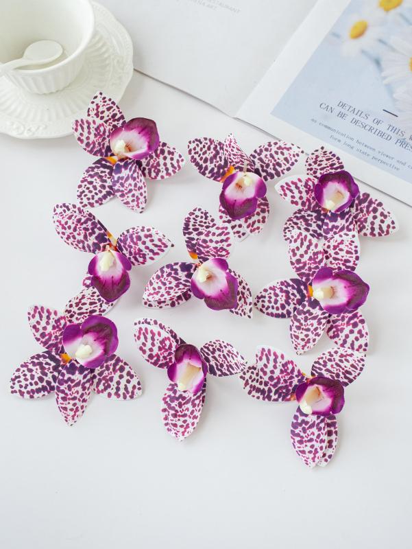50/100PCS Artificial Flower Silk Orchid Home Room Table Decora Festival Outdoor Garden Yard Wedding Bridal Bouquet Diy Gift Box