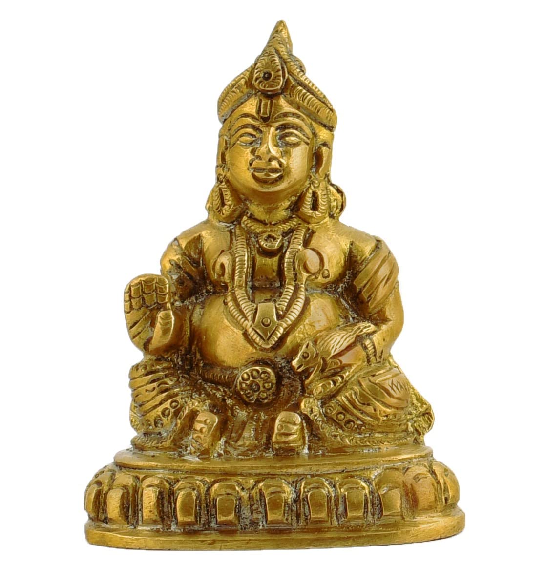 God Kuber Statue For Vastu Brass Kuber Idol, Religious, Gold, Brass, Model 4