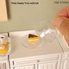 1Pc Transparent W/Cover Dessert Display Rack Miniature Cake Tray Dollhouse Kitchen Model Decor Toy Doll House Accessories