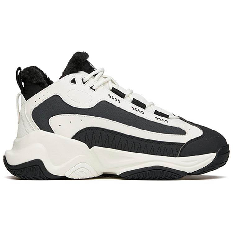 New Anta Life Collection Cushioned Anti Slip Wear Resistant Lightweight Warm Mid Top Casual Shoes Men's White Black Gray 912148990-2