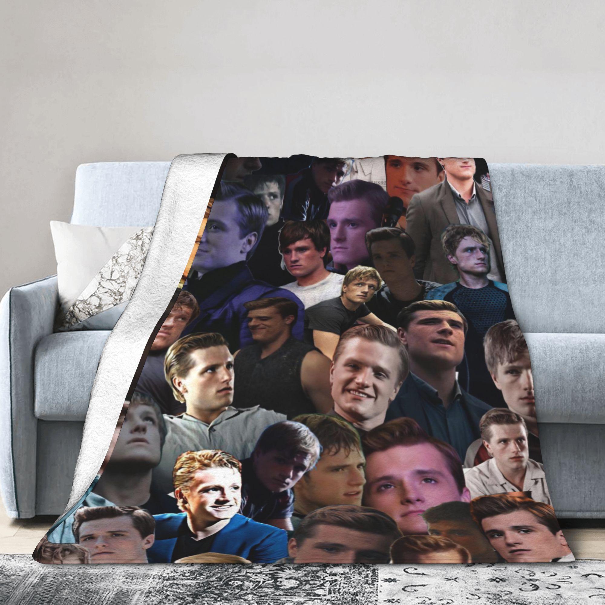 Hunger Games Peeta Mellark Blanket Cover Flannel Josh Hutcherson Lightweight Thin Throw Blanket for Sofa Couch Quilt Portable 75X95CM