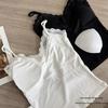 Elegant White V-Neck Lace Camisole with Chest Pad for Women