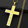 Christian Jesus Cross Bible Pendant Necklace for Women Men Stainless Steel Gold Silver Color Lord's Prayer Chain Jewelry Gift