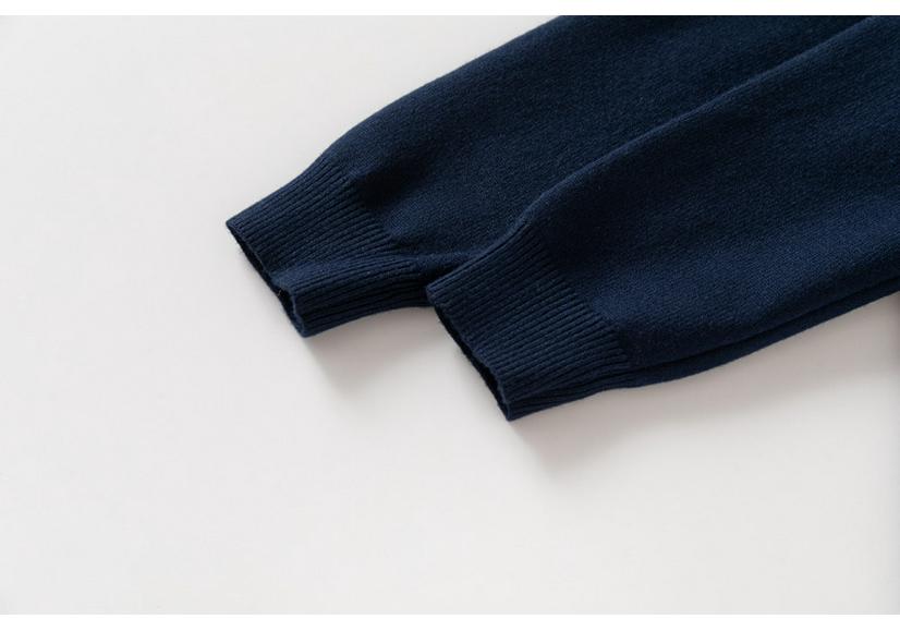 Autumn New Boys' Knit Polo Collar Sweater - Choose Size, Versatile Plain Color.
