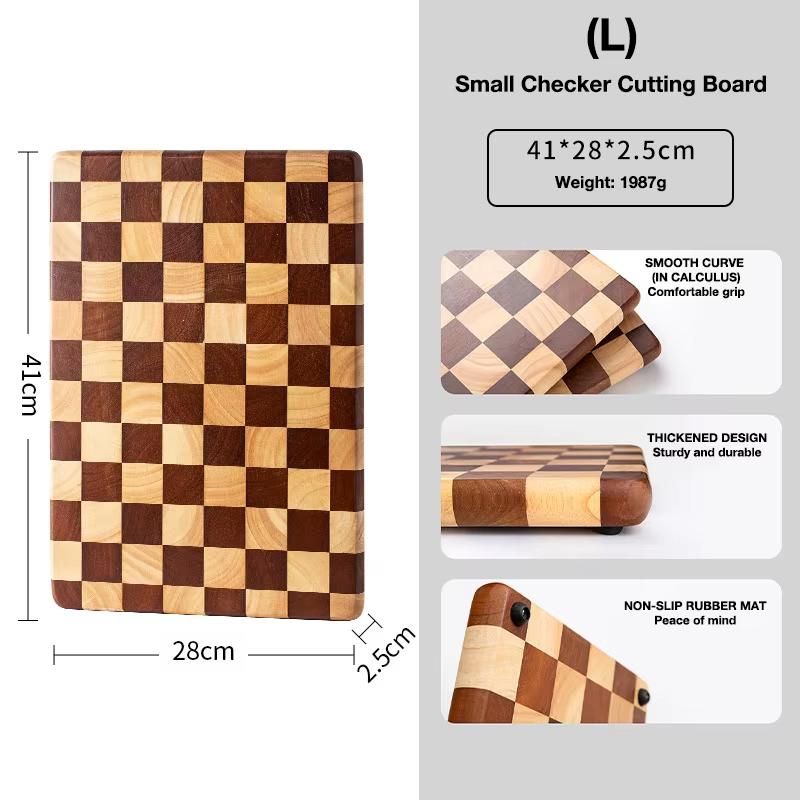 Acacia Wooden Cutting Board Thicken Splicing Checkerboard Solid Wood Non-slip Chopping Board for Cut Fruit Vegetable Board