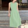ZANZEA Women Casual Round Neck Summer Sleeveless Dress