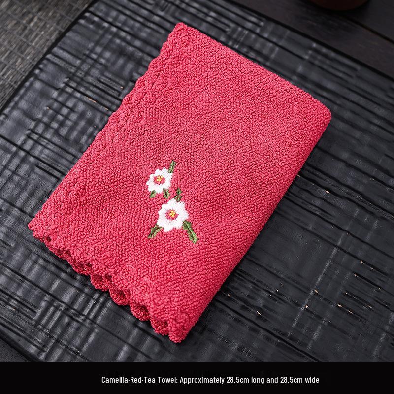 Japanese Tea Towels: Absorbent Cotton & Linen Rags, Embroidered Fabric, Thickened Cloth Pads, No Shedding