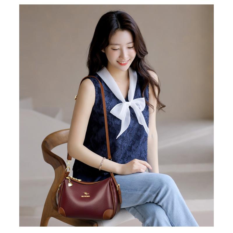 Simple Women's Messenger Bag, Casual Crossbody Bag, Fashionable Messenger Bag, Soft PU Leather Handbag, Suitable for Daily Use and Shopping