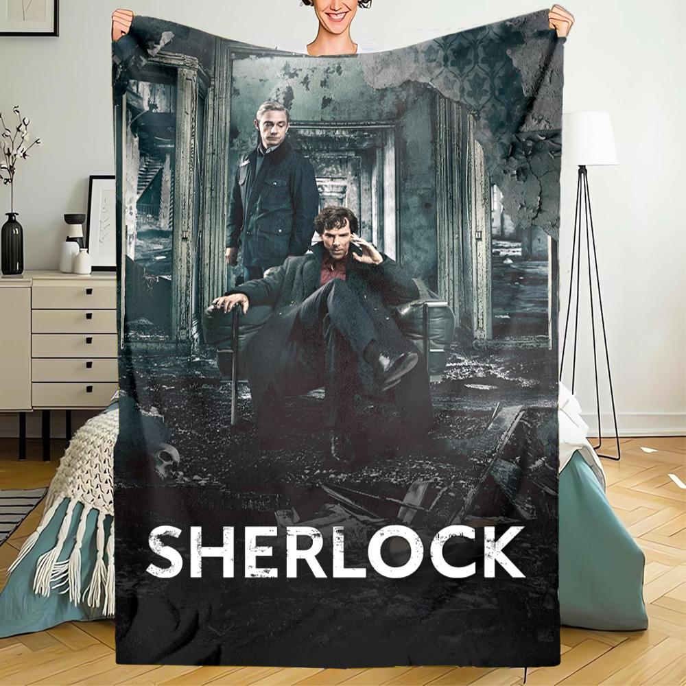Sherlock Theme Printed Blanket - Perfect for Couch, Bed, Travel & Outdoor Use | Machine Washable, Cozy & Durable.