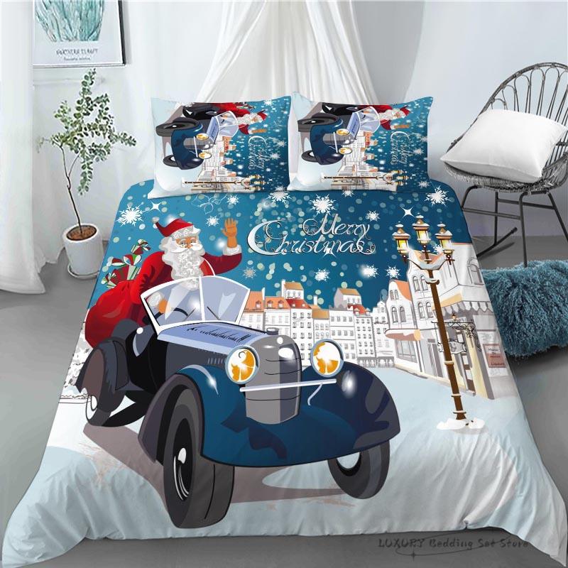 3 Pc Duvet Cover Christmas Moon Penguin Bedding Set For Kids And Adults Microfiber Single Double Queen 220x240 Room Decor Gift
