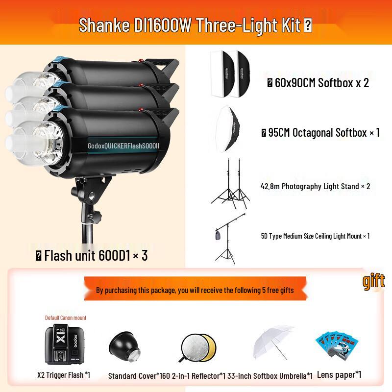 Godox DII Series Studio Flash Photography Lighting Kit