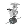 Gbl - 4 Casters for Furniture 400kg + 16 Screws, 50mm Swivel Casters with Brake and Without Brake, Industrial Plate Wheels Tra