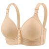 Front Button Middle-aged and Elderly Lingerie Women's Beautiful Back Without Steel Ring Vest Style New Fixed Cup Large Size Thin Bra