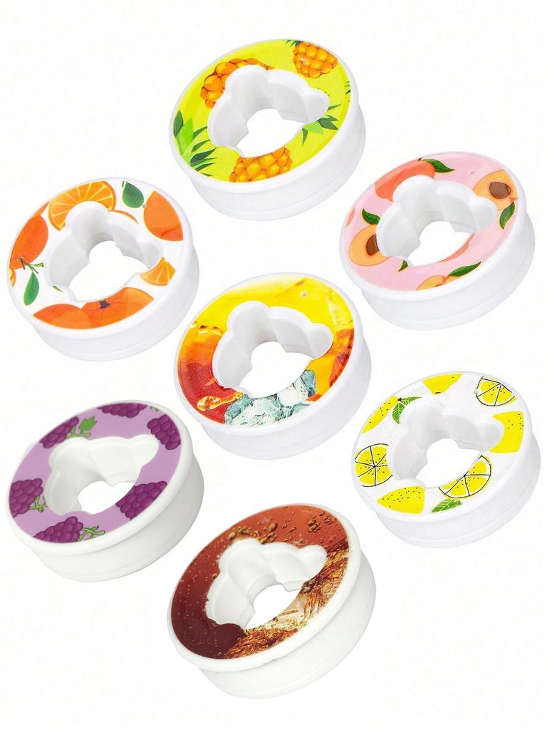 3/5/7PC Bear Shape Fruit Drink Flavor Pod Creative 0 Sugar 0 Calorie Flavor Ring For Plastic Water Bottles Sports Water Cups Too